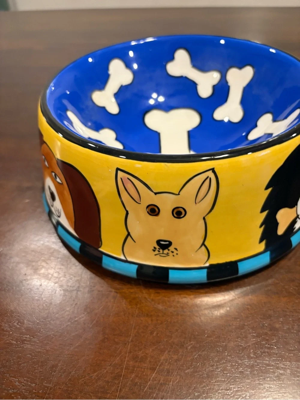 Candace Reiter Dogzilla Ceramic Dog Bowl Hand Painted